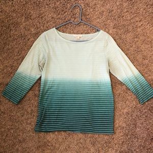 Blue ombré 3/4 sleeve top